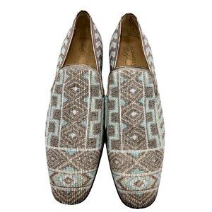 10.5 Donald Pliner Full bead Point slip on loafer southwest African design